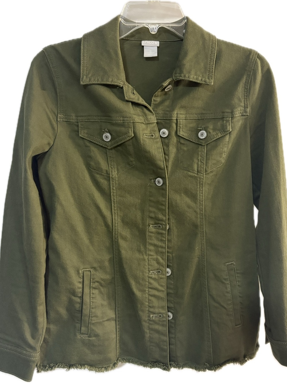 Chico's Olive Green Button-Front Jacket